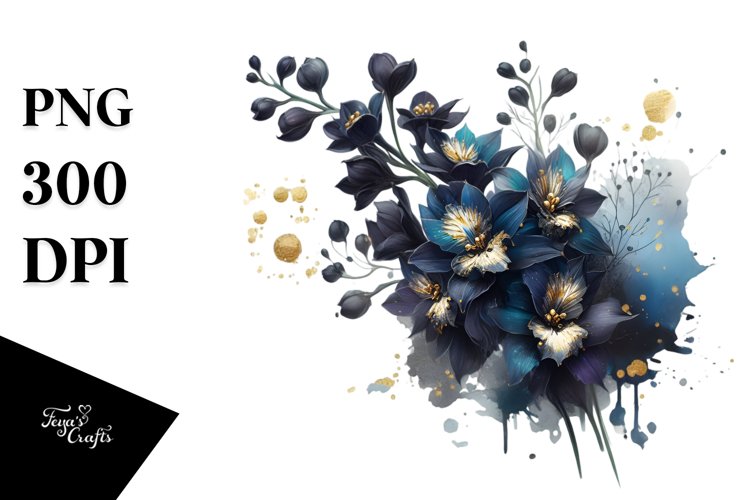 Glossy Delphinium | Sublimation | Clipart example image 1