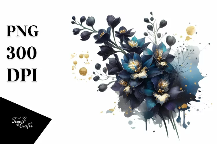 Glossy Delphinium | Sublimation | Clipart