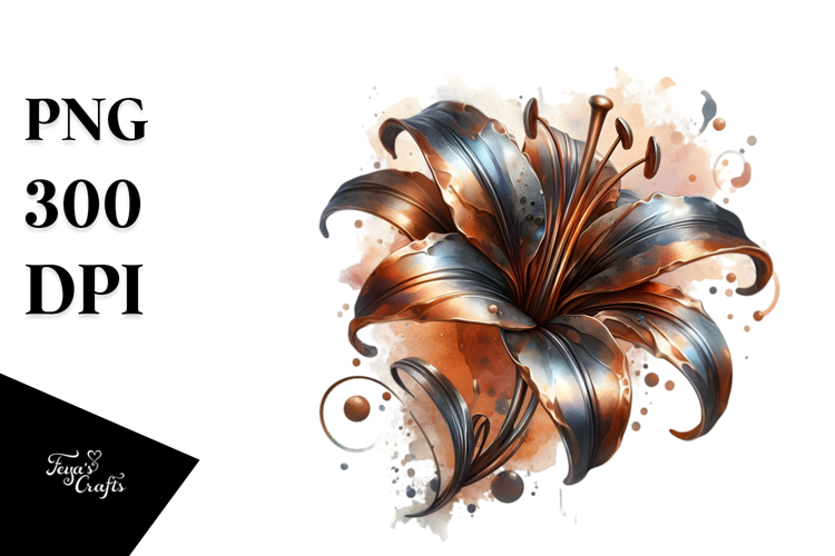 Abstract Shiny Lily Watercolor Splash