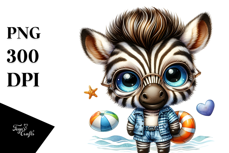 Baby Zebra for Beach, PNG