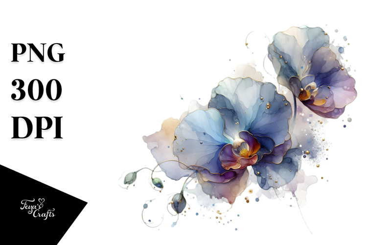Abstract Watercolor Sweet Pea -like Watercolor Splash