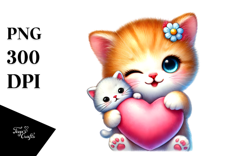 Colorful Baby Kitten PNG