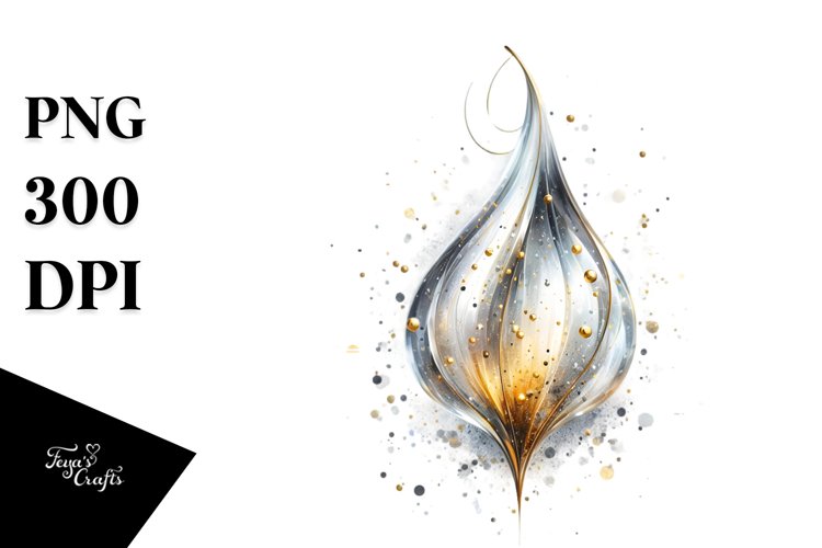 Abstract Shiny Snowdrop White Background Clipart example image 1