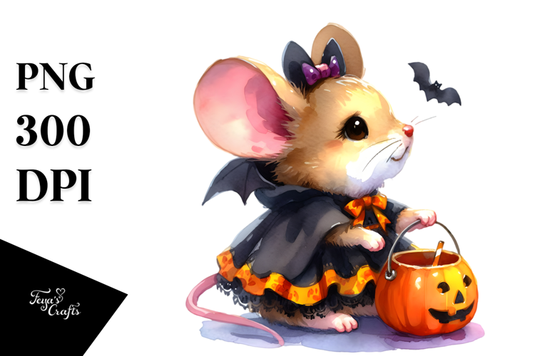 Simple Watercolor Vibrant Drawing of a Cute Baby Mouse , 20