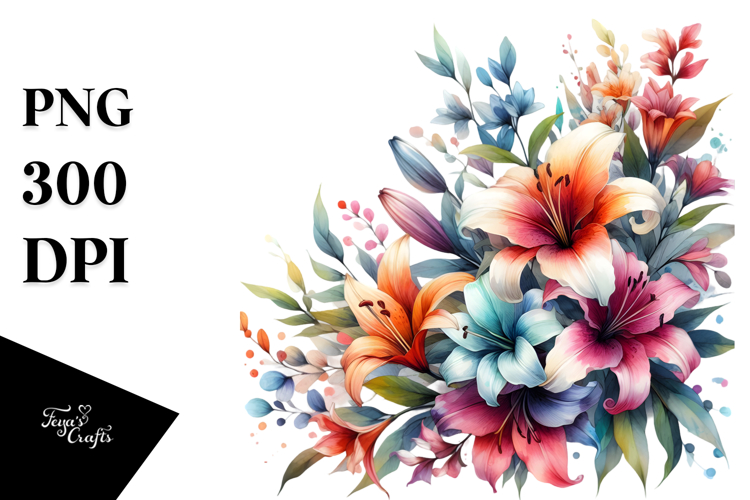Colorful Abstract Floral Frame PNG