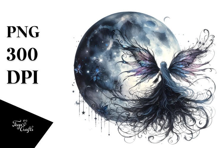 Gothic Fairy on the Moon