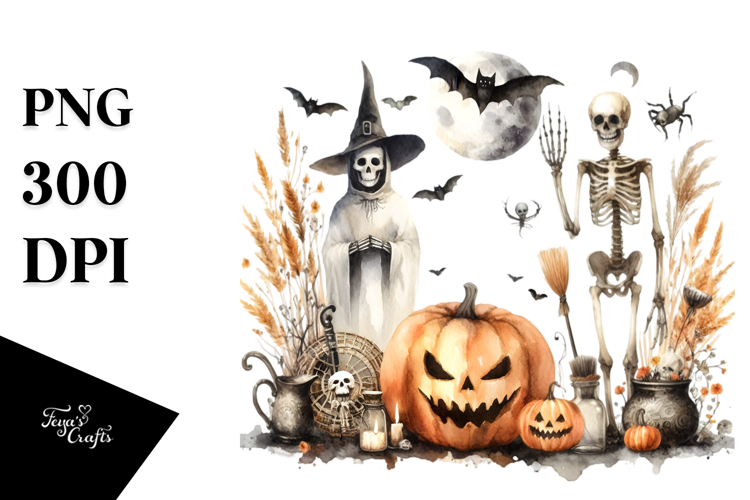 Simple Halloween Skeleton PNG