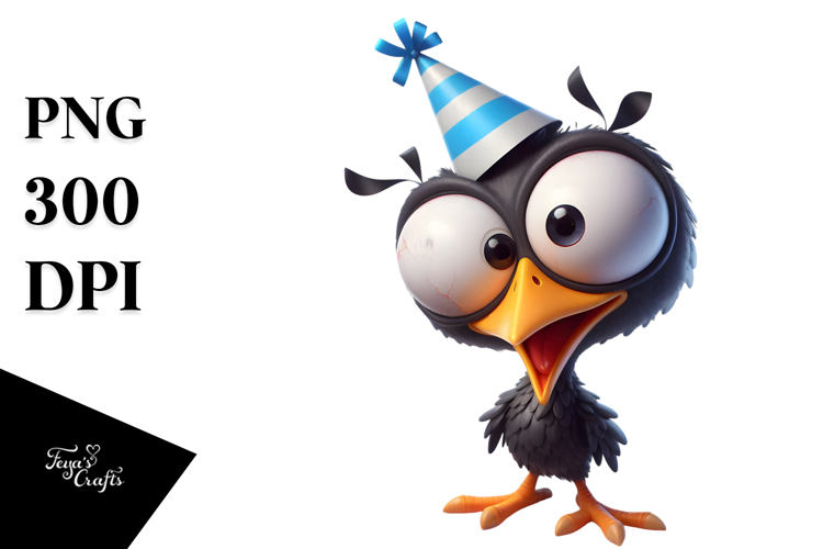 Bird with Party Hat PNG