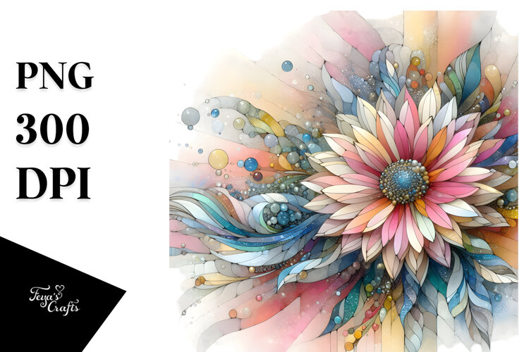 Colorful Gerbera Wooden PNG example image 1