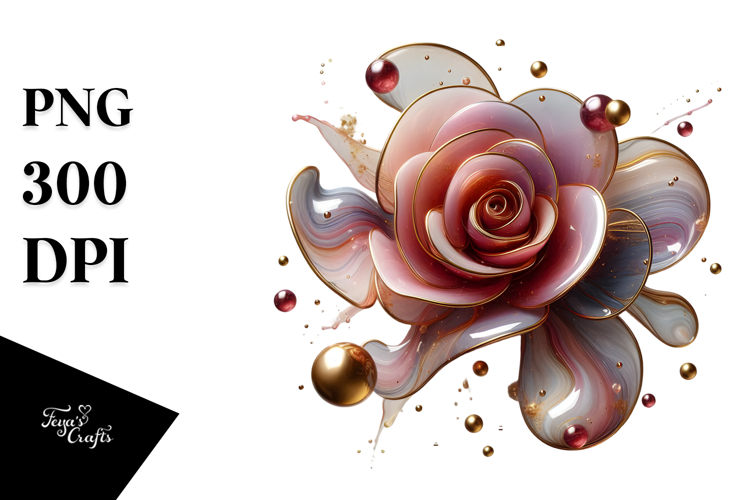 Abstract Golden Rose PNG