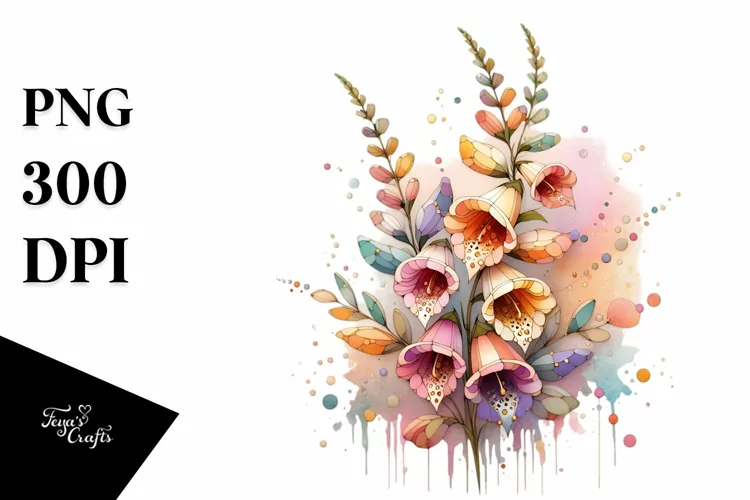 Abstract Pastel Foxglove Stained
