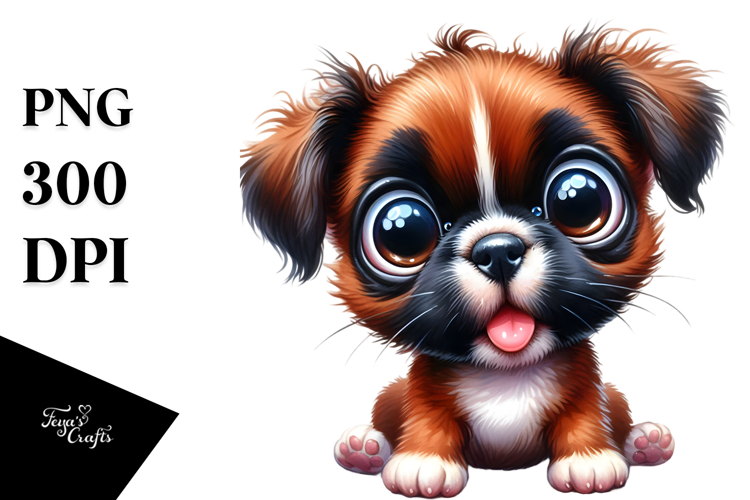 Watercolor Baby Boxer PNG