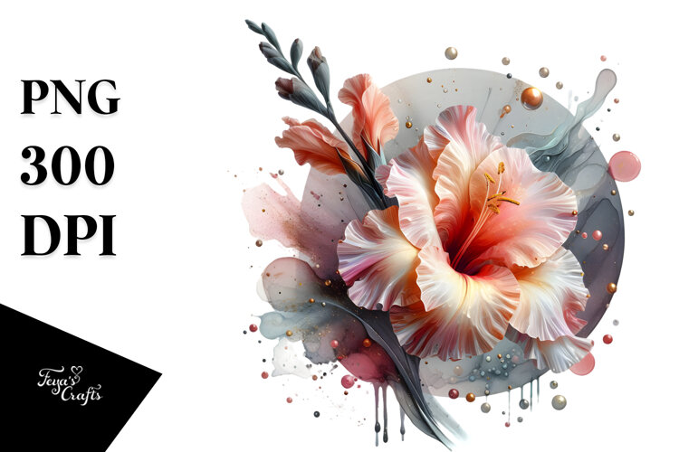 Abstract Glossy Gladiolus PNG example image 1