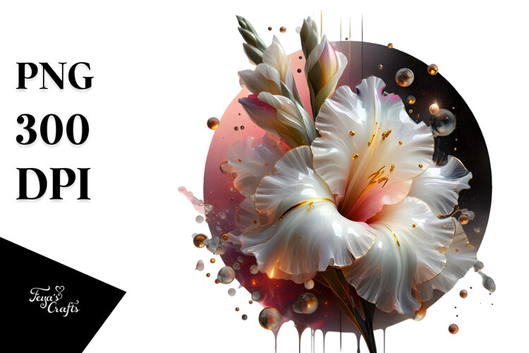 Abstract Glossy Gladiolus PNG example image 1