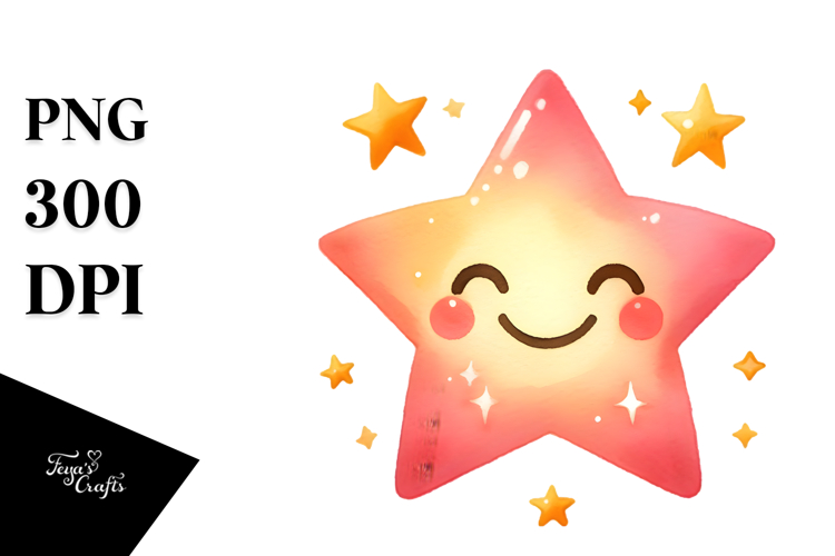 Very Simple Smiling Star PNG