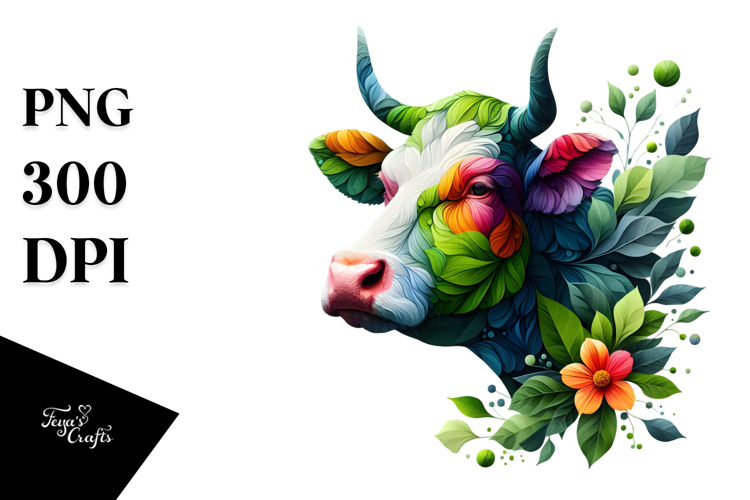 Abstract Vibrant Watercolor Cow , 20 oz Tumbler