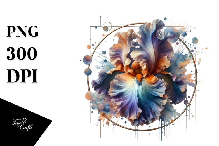 Iris Watercolor Splash PNG