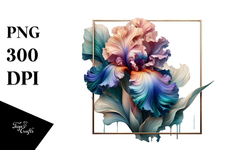 Abstract Iris Frame PNG