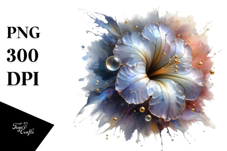 Abstract Petunia Round Wood Splash PNG