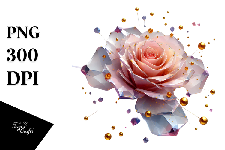Rose with Golden Insertions PNG