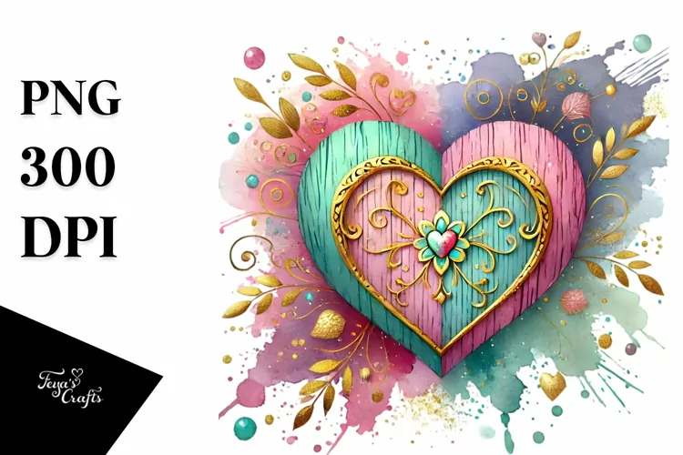 Colorful Heartglass, High-Res PNG