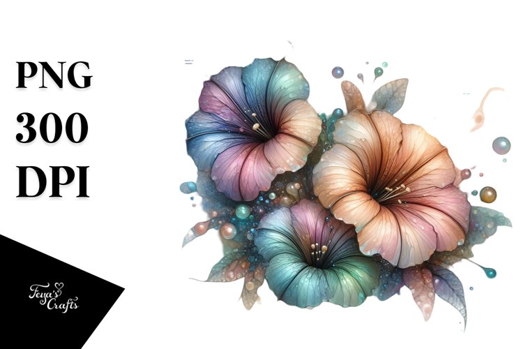 Shiny Petunia with Watercolor example image 1