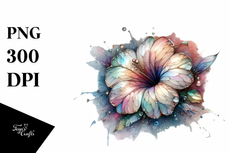 Shiny Petunia with Watercolor