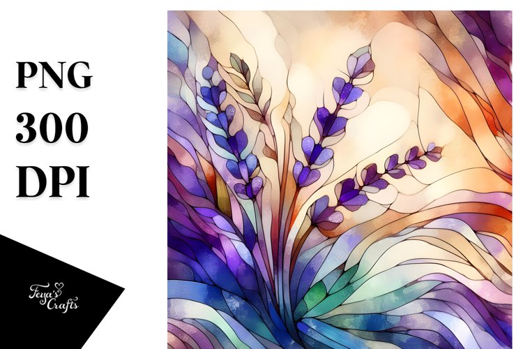 Abstract Wooden Lavender, High-Res PNG