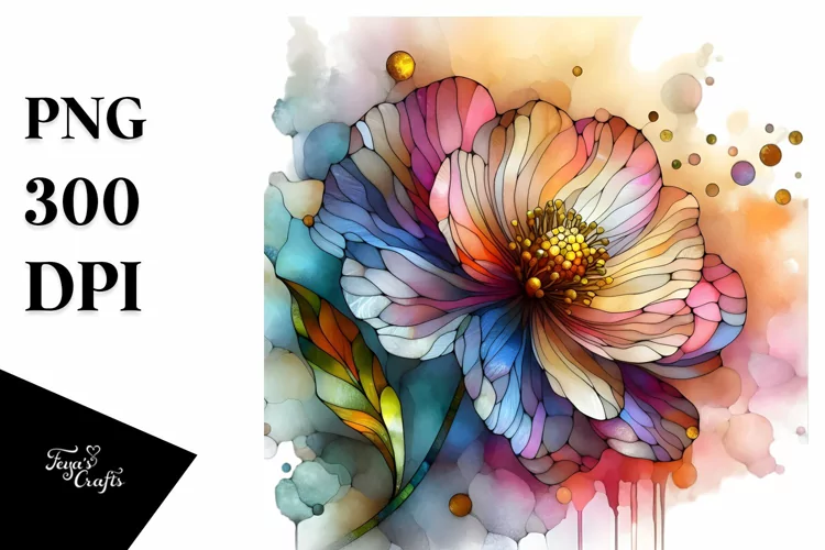 Vibrant Pastel Wooden Anemone PNG