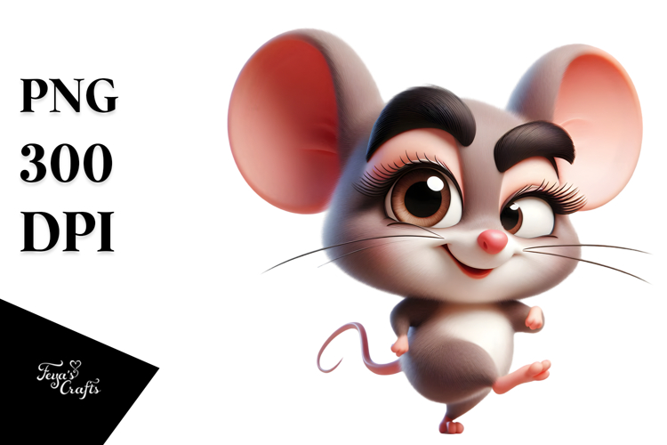 Goofy Cartoon Mouse PNG