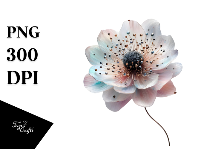 Anemone with Small Metallic Insertions, High-Res PNG