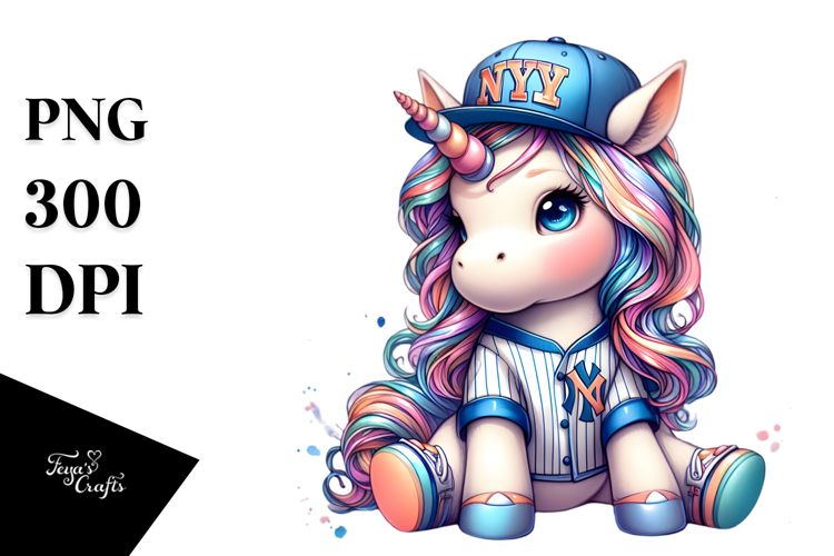 Baby Unicorn in New York Club PNG