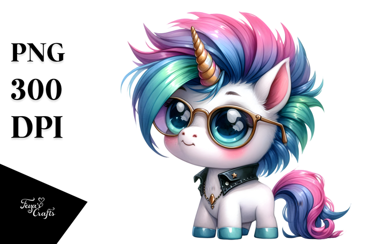 Vibrant Baby Unicorn PNG