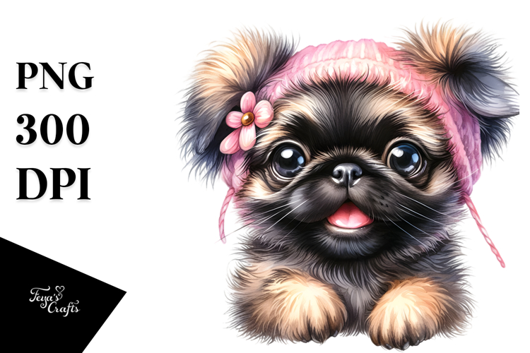 Watercolor Baby Pug PNG