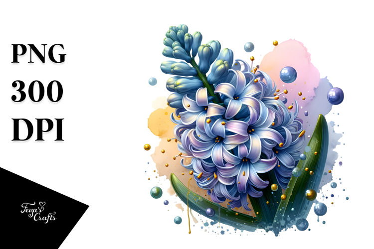 Glossy Hyacinth with Golden Insertions PNG