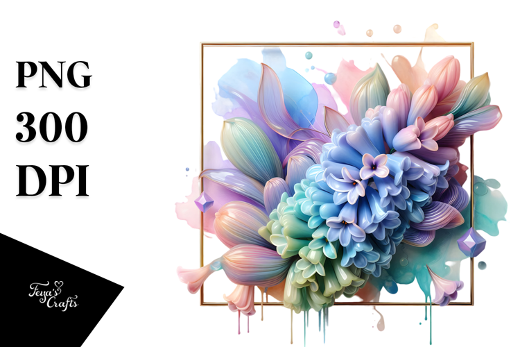 Glossy Hyacinth with Golden Inserts PNG