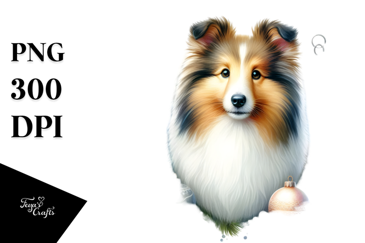 Christmas Shetland Sheepdog PNG