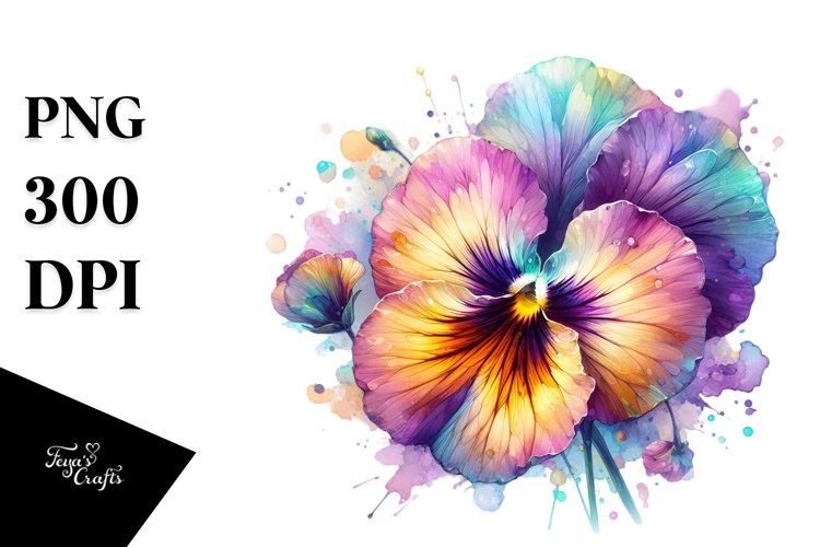 Vibrant Pansy in Pastel, Translucent PNG