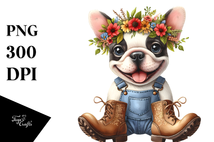 Funny Dog in Jeans | Sublimation | Clipart example image 1