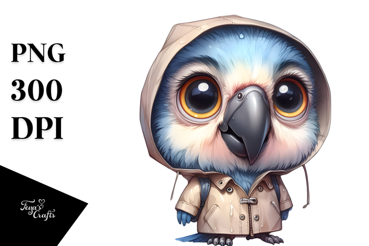 baby parrot big eyes standing up human like