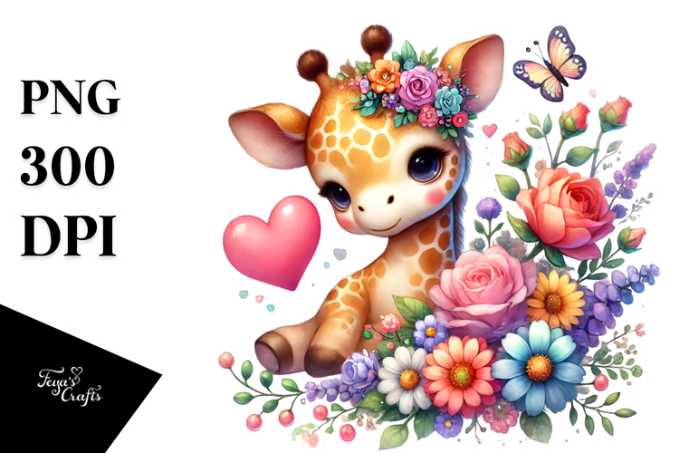 Adorned Baby Giraffe PNG