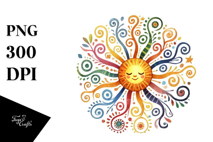 Colorful Whimsical Sun PNG