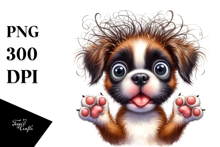 Cute Boxer, Watercolor PNG