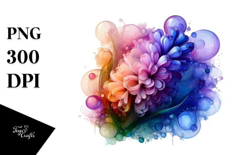Abstract Vibrant Hyacinth PNG