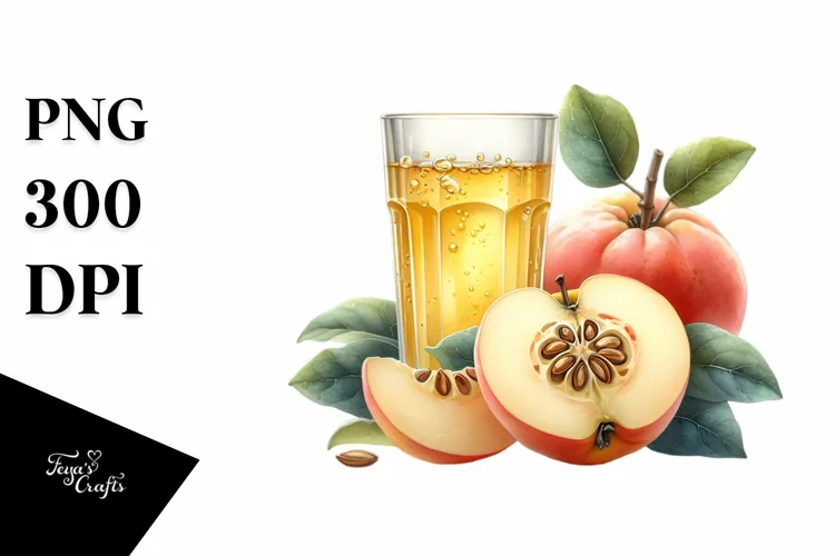 Watercolor Quince Juice Sublimation