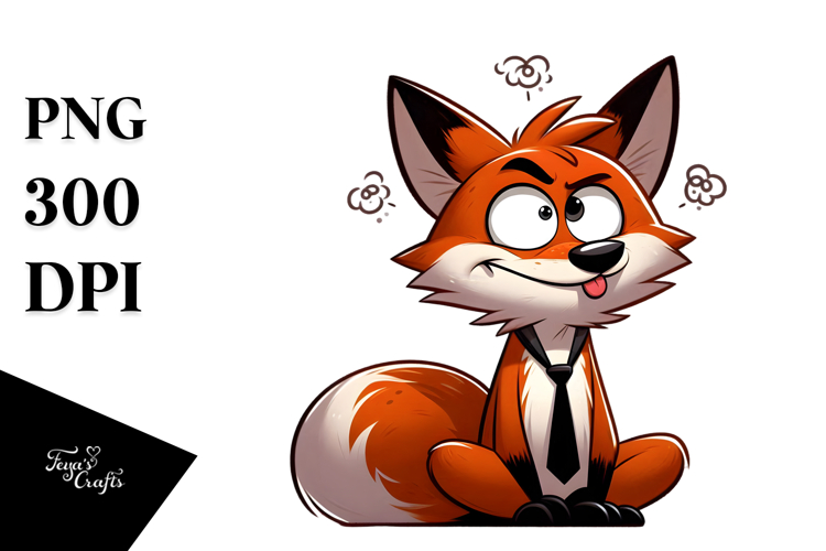 Silly Cartoon Fox, Transparent PNG