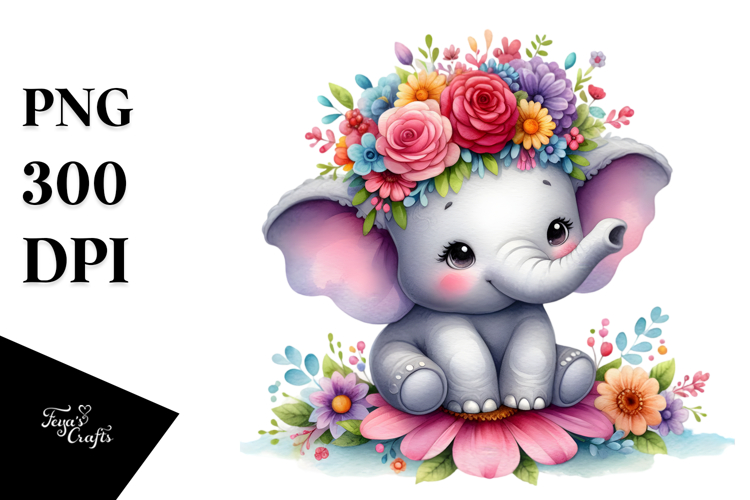 Vibrant Baby Elephant, Transparent PNG