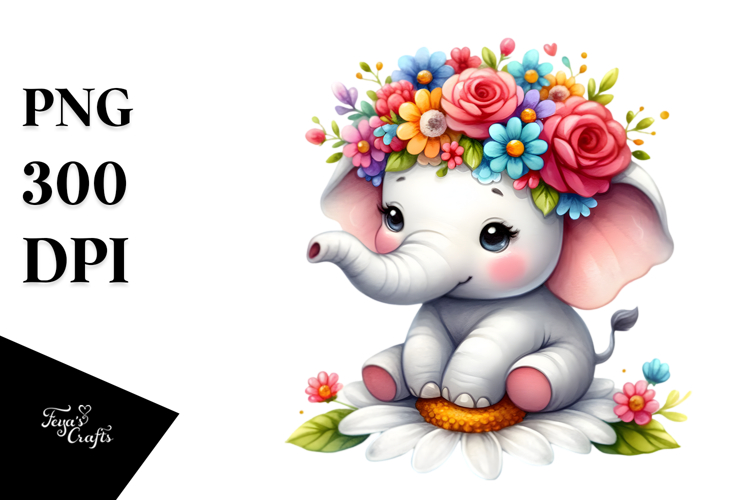 Cute Elephant Clipart Image 15