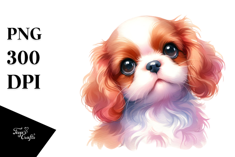 Expressive Cavalier King Charles Watercolor