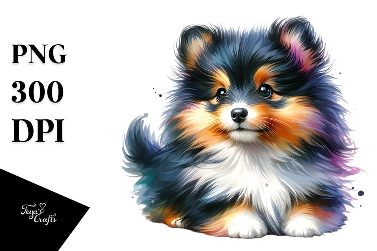 Expressive Shetland Sheepdog, Sublimation PNG